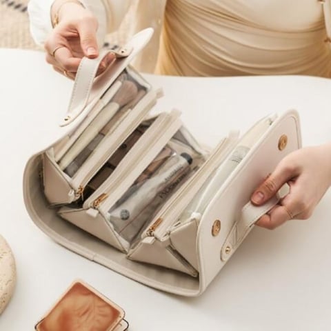 Leather Waterproof Cosmetic Bag